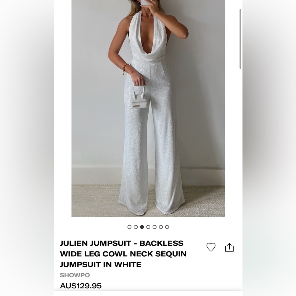 Julien Jumpsuit - Backless Wide leg cowl neck sequin jumpsuit